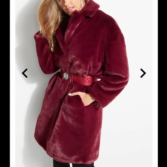 New✨SHELLY BELTED FAUX-FUR COAT•Never Worn - Picture 3 of 5